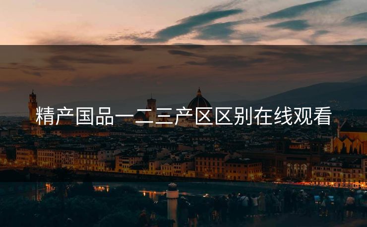 精产国品一二三产区区别在线观看