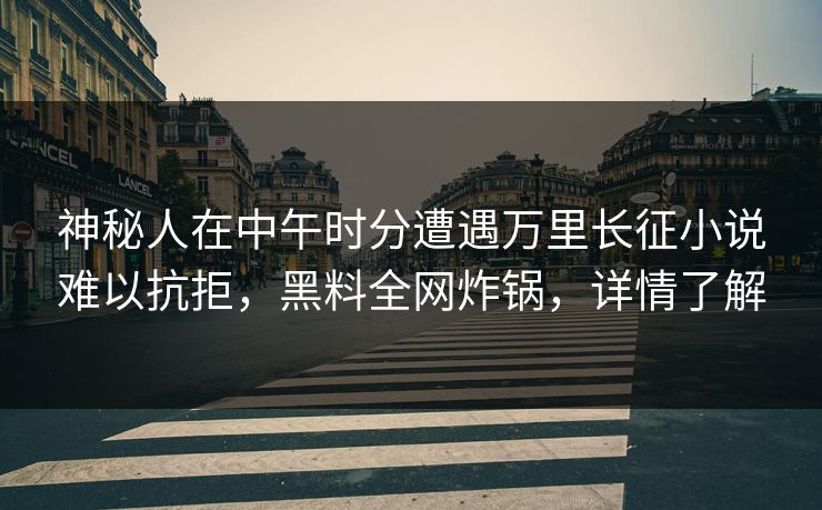 神秘人在中午时分遭遇万里长征小说难以抗拒，黑料全网炸锅，详情了解