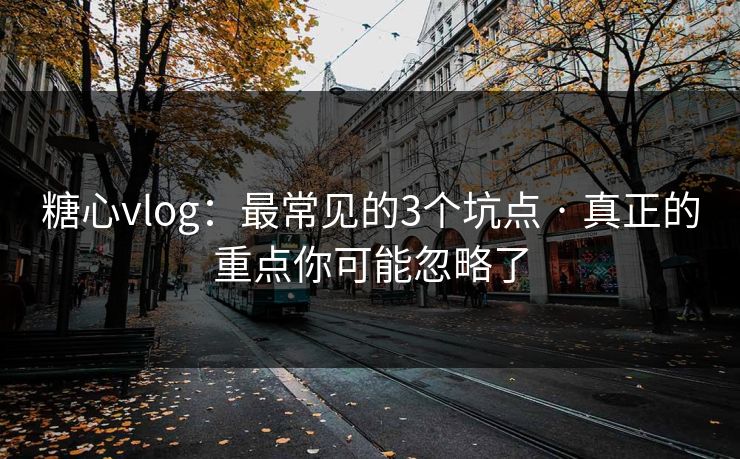 糖心vlog：最常见的3个坑点 · 真正的重点你可能忽略了
